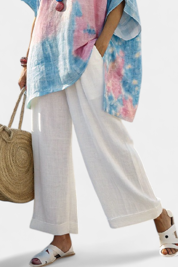 LUCIA LOPEZ™ | Conjunto De Blusa Suelta Y Pantalón A Rayas