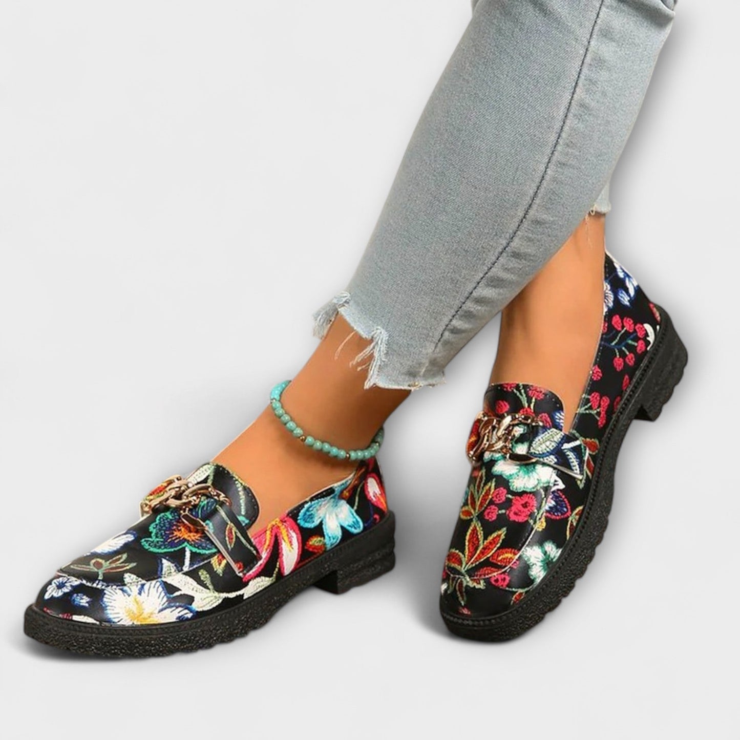 PAULA™ | Mocasines Multicolores Con Estampado Floral