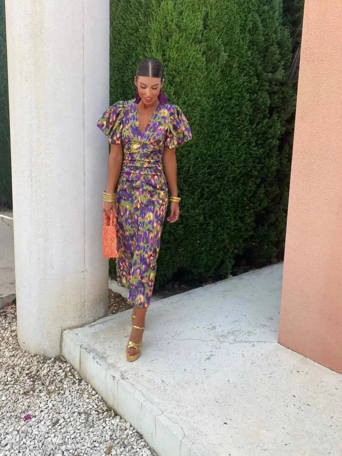 SALMA™ | Vestido Midi Colorido