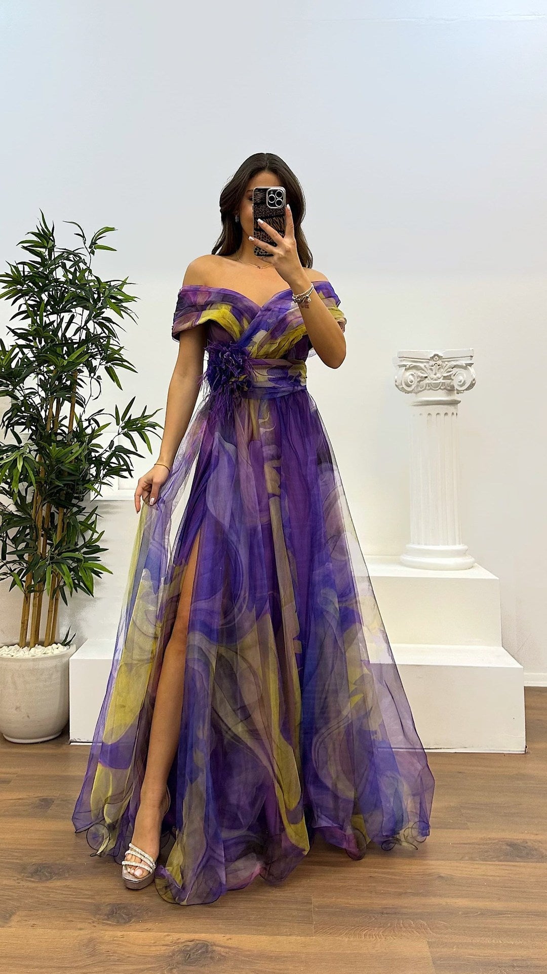 RENATA™ | Maxi Vestido De Tul Con Pliegues