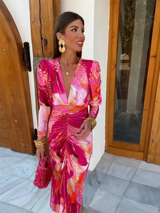 PAULA™ | Vestido Con Estampado Colorido
