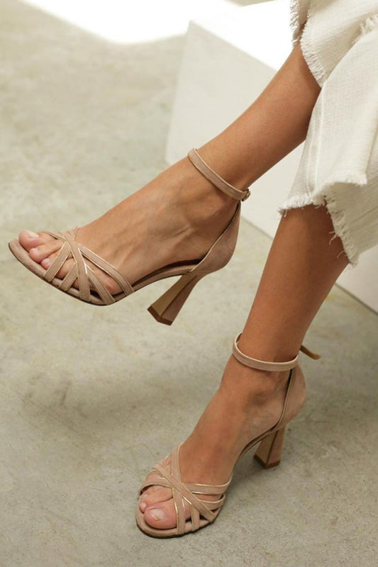 EVA™ | Sandalias De Patchwork Con Tacón Delgado
