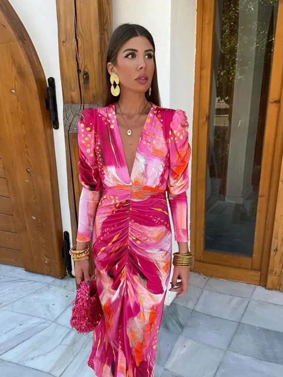 PAULA™ | Vestido Con Estampado Colorido