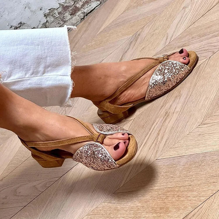 LEYLA™ | Elegantes Sandalias Con Purpurina