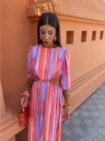 ALEJANDRA™ | Vestido Colorido Y Espalda Descubierta