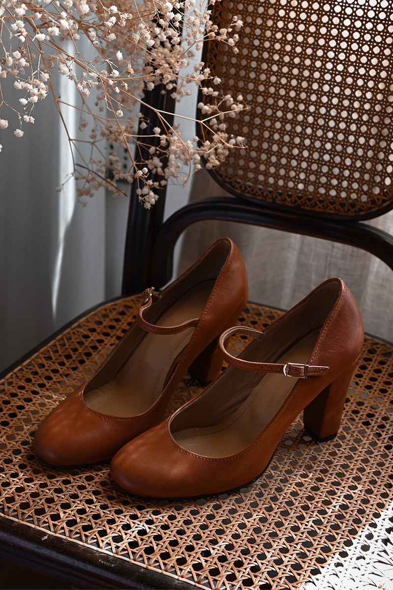 BEATRIZ™ | Sandalias Vintange Con Tacón Ancho