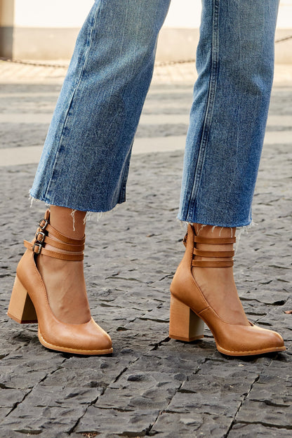 FRIDA™ | Sandalias Con Correa Al Tobillo Y Tacón Grueso