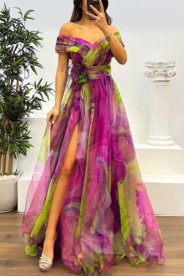 RENATA™ | Maxi Vestido De Tul Con Pliegues