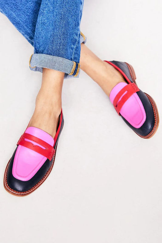 LISA™ |  Mocasines Negros Con Toque De Color