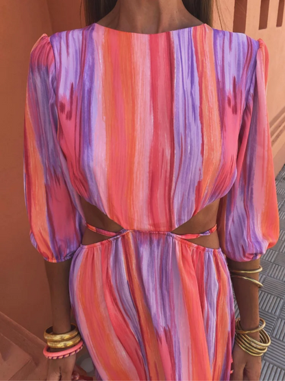 ALEJANDRA™ | Vestido Colorido Y Espalda Descubierta