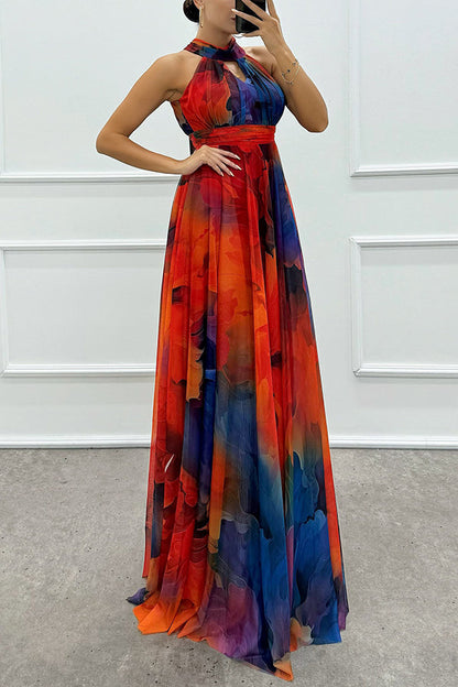 ELIANA™ | Maxi Vestido De Tul Y Cuello Halter