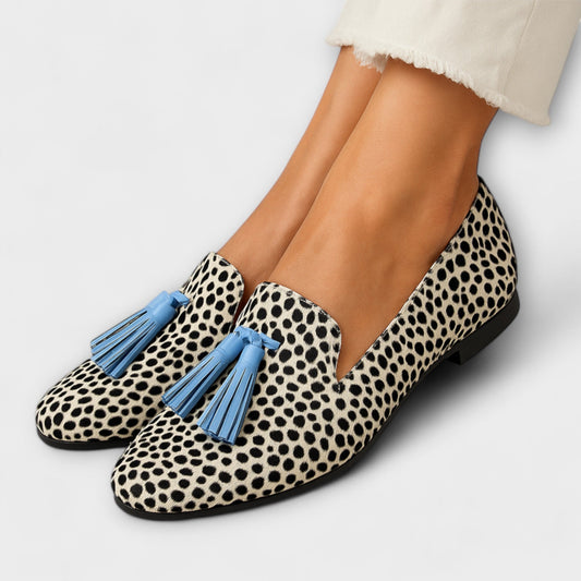 HELENA™ | Mocasines Con Estampado De Lunares Y Borlas
