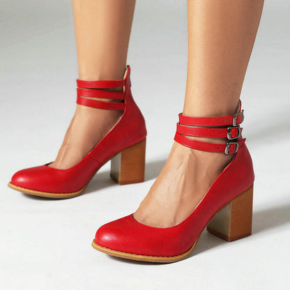 FRIDA™ | Sandalias Con Correa Al Tobillo Y Tacón Grueso