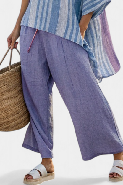 LUCIA LOPEZ™ |  Conjunto Lavanda Con Rayas Azul Cielo