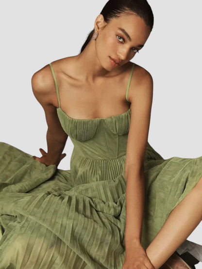 OLIVIA™ | Vestido Plisado Con Corsé