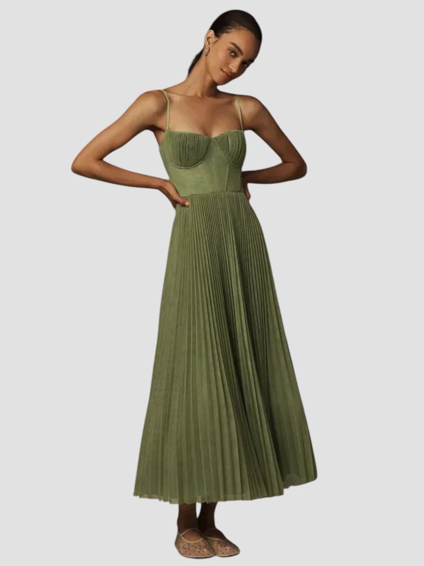 OLIVIA™ | Vestido Plisado Con Corsé