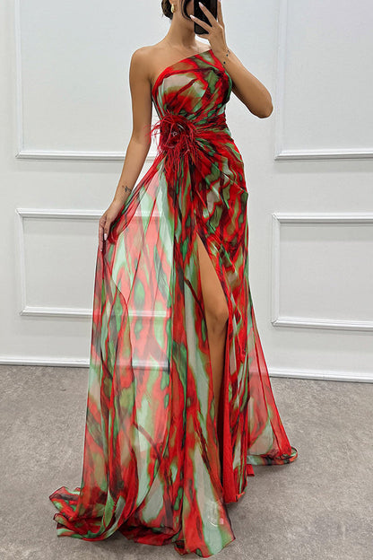 CLARISA™ | Maxi Vestido Con Estampado De Acuarela