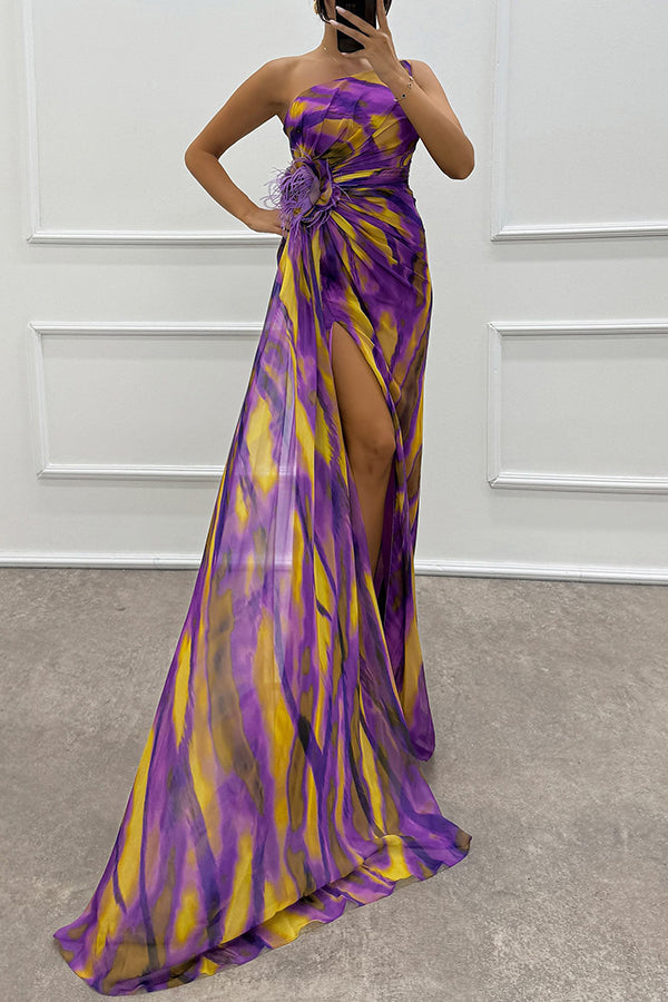 CLARISA™ | Maxi Vestido Con Estampado De Acuarela