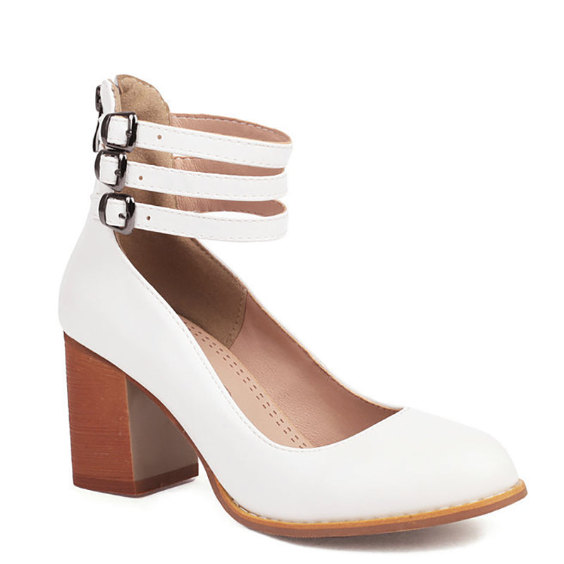 FRIDA™ | Sandalias Con Correa Al Tobillo Y Tacón Grueso