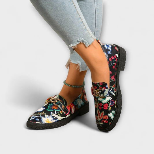 PAULA™ | Mocasines Multicolores Con Estampado Floral