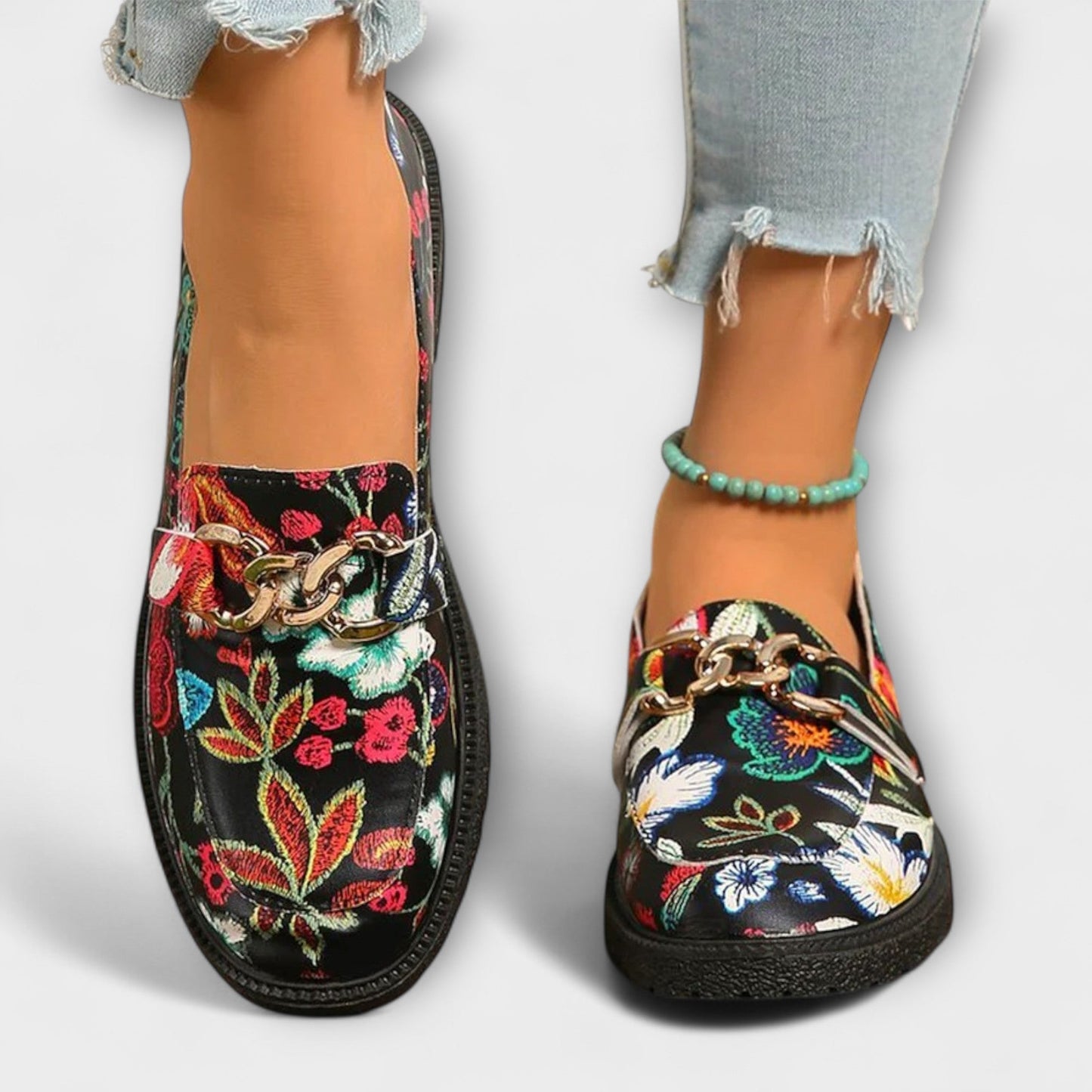 PAULA™ | Mocasines Multicolores Con Estampado Floral