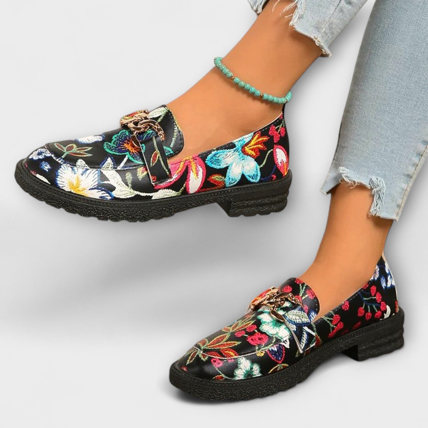 PAULA™ | Mocasines Multicolores Con Estampado Floral