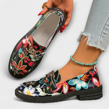 PAULA™ | Mocasines Multicolores Con Estampado Floral