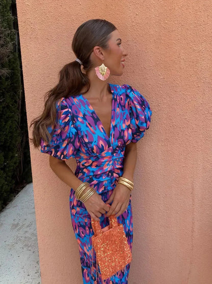 SALMA™ | Vestido Midi Colorido