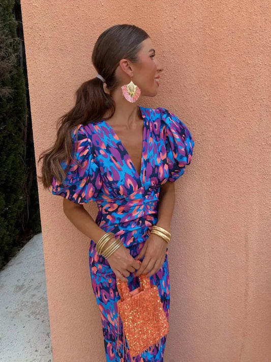 SALMA™ | Vestido Midi Colorido