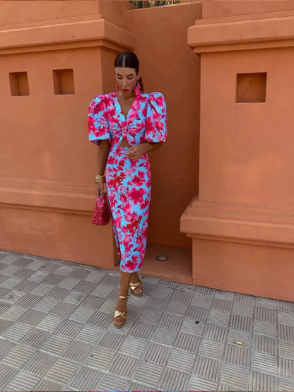 SALMA™ | Vestido Midi Colorido